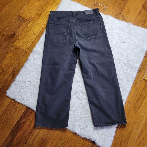 Madewell Slim Wide-Leg Crop Jeans Women's 31 Charcoal Gray Black High Rise - Picture 2 of 8